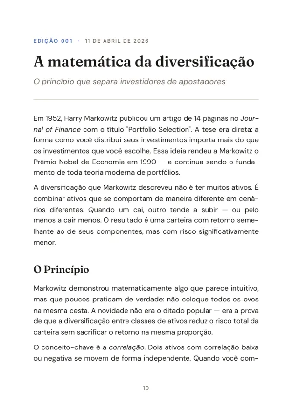 Primeira página de uma edição dentro do volume