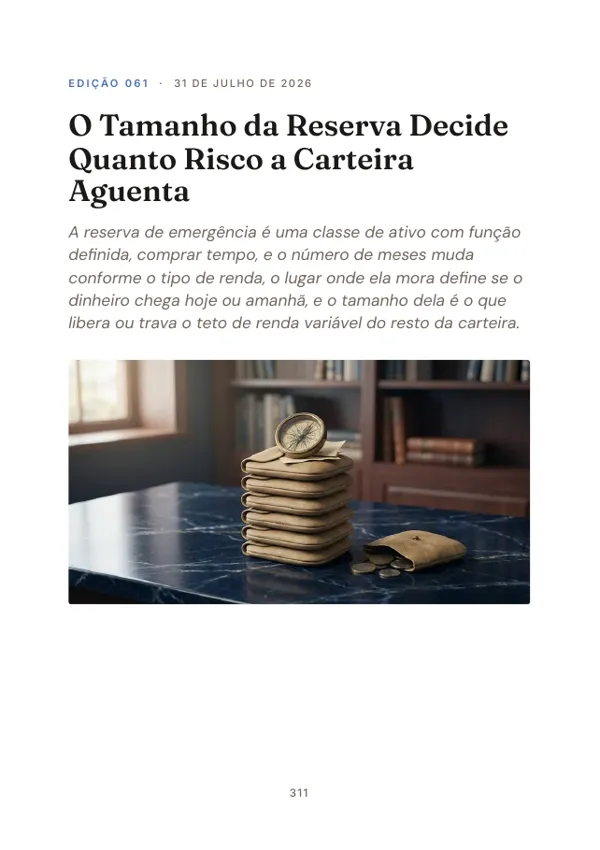 Página 311 do volume: abertura da edição 061, O Tamanho da Reserva Decide Quanto Risco a Carteira Aguenta