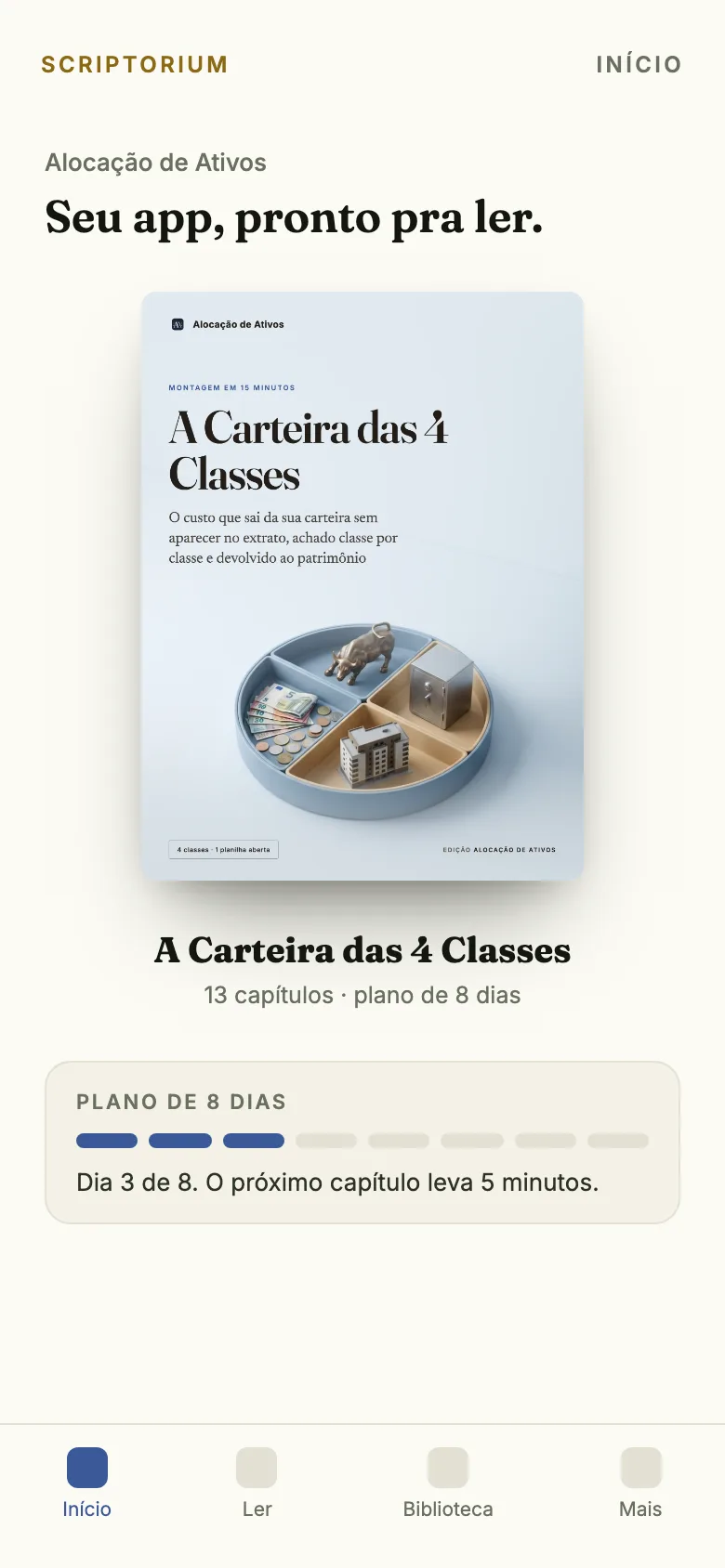 O app A Carteira das 4 Classes no celular